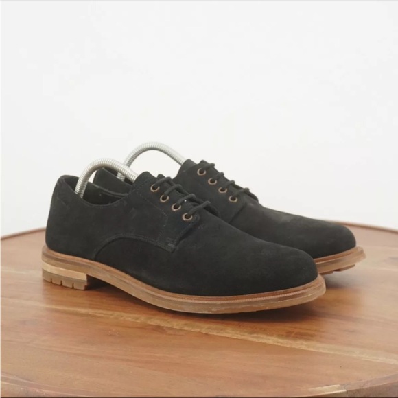 Clarks Mens Foxwell Hall Oxfords Shoes Black Suede Lace Up Lug Sole Size 8.5M main image 5